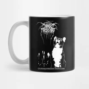 Dark Frenchie Throne // Black Metal Punk French Bulldog Mug